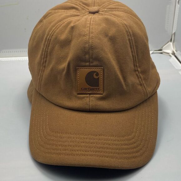 Carhartt Brown Canvas Insulated Cap w/ Back Flap Warmer Workwear Hat Unisex - Picture 1 of 5